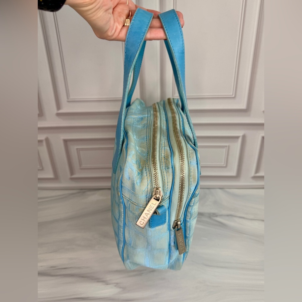 Chanel Light Blue Jacquard Travel Line Shoulder Bag | Vintage Y2K | Project - Picture 5 of 11